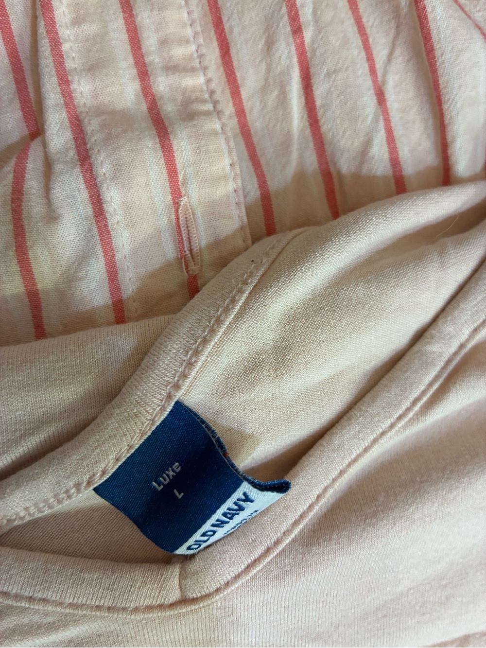 Old Navy Pink & Cream Striped Cotton 3 pc Pajama Set - Picture 3 of 3